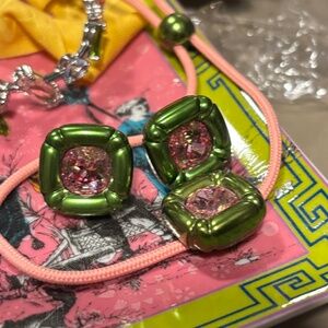 Swarovski Dulcis Pink and Green Cushion Cut